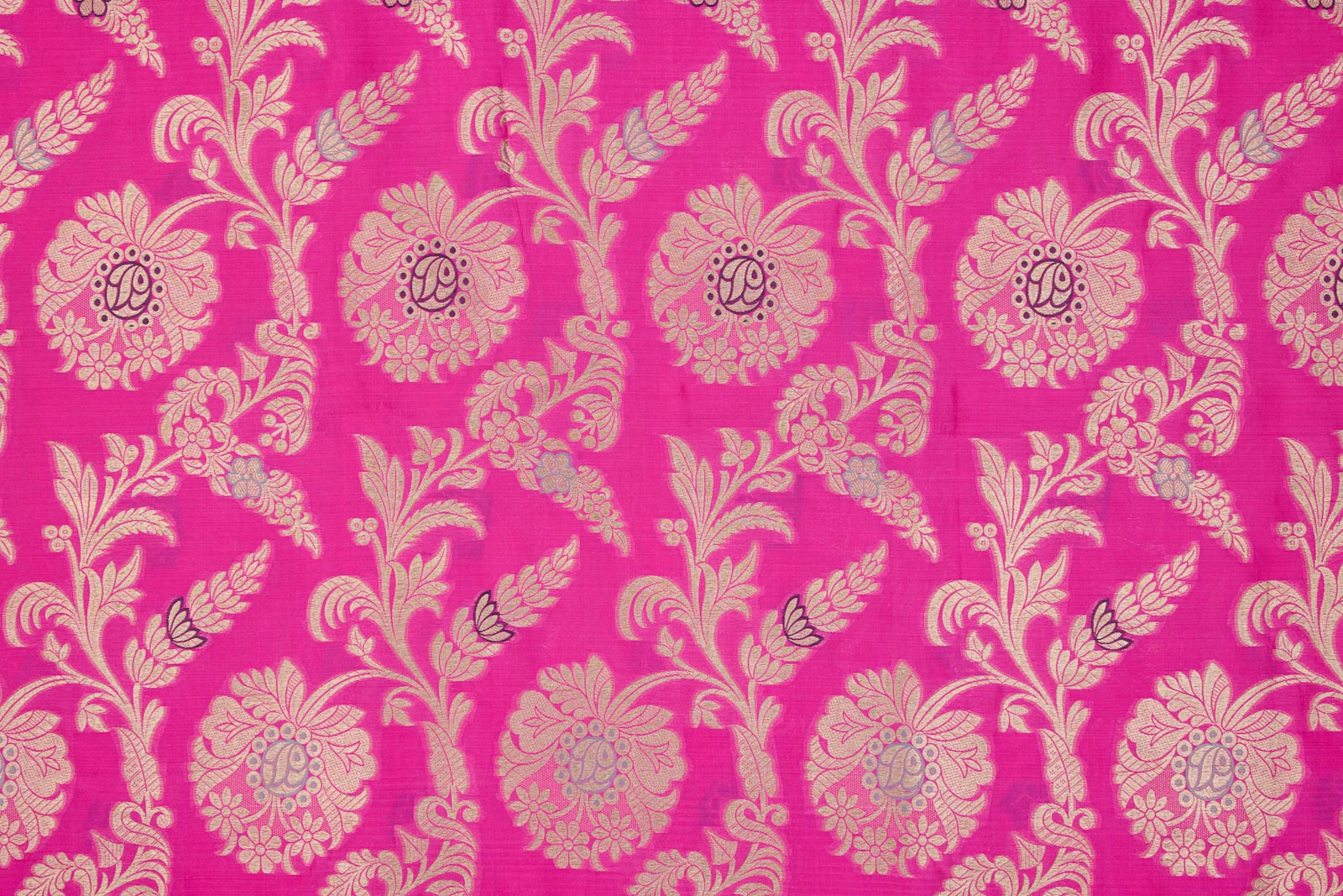 Rani Pink Handwoven Banarasi Silk Fabric