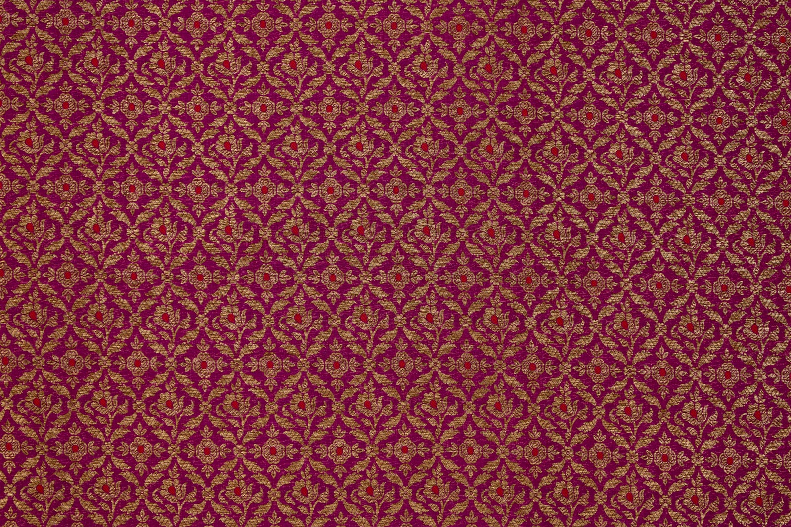 Magenta Pink Handwoven Banarasi Brocade Fabric