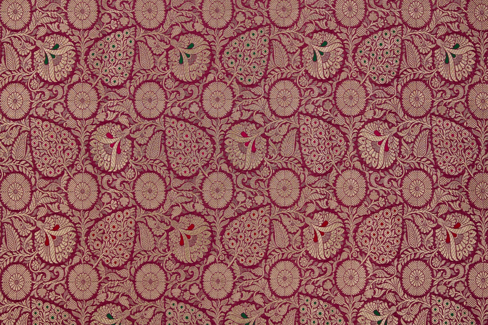 Magenta Pink Handwoven Banarasi Brocade Fabric