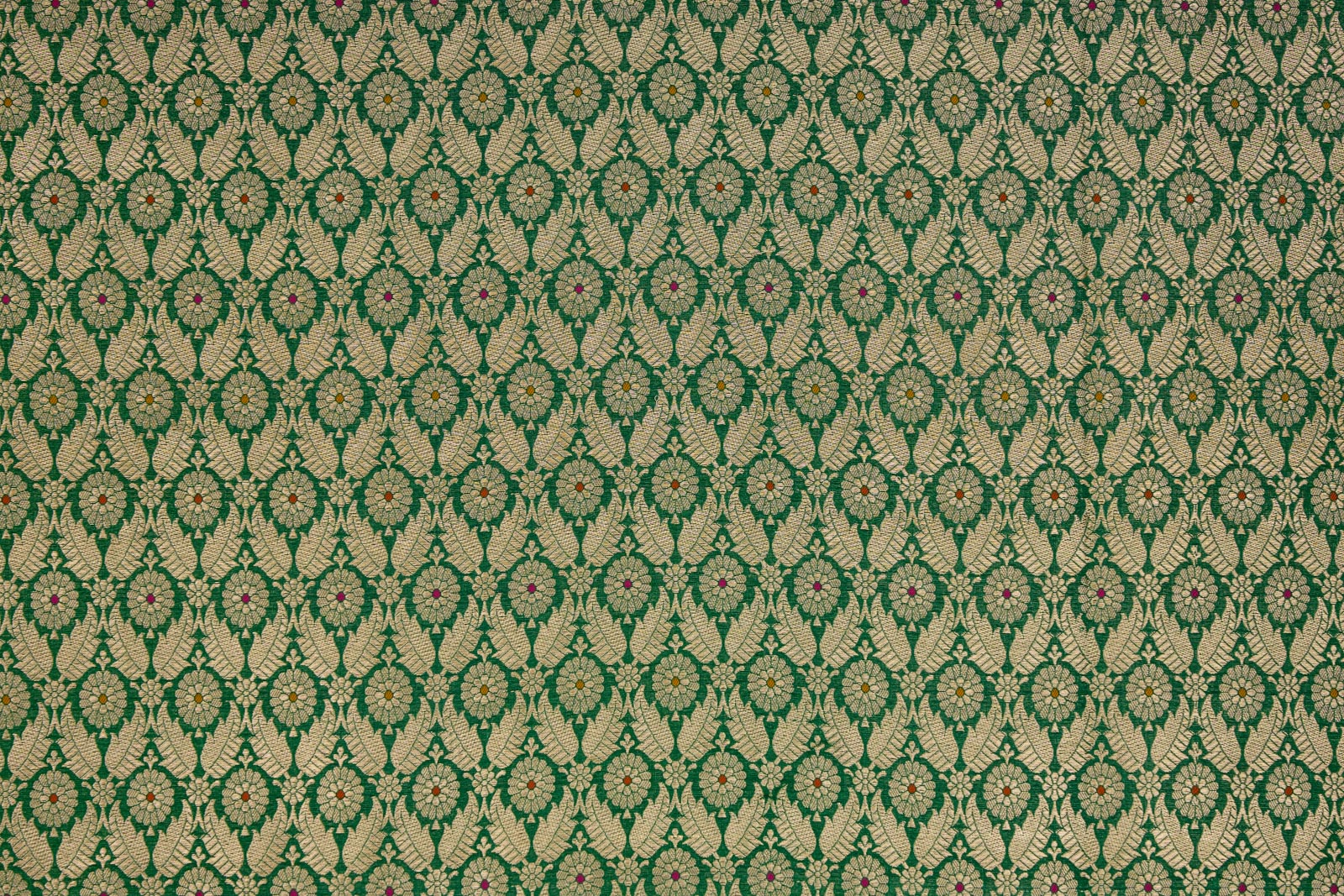 Green Handwoven Banarasi Brocade Fabric