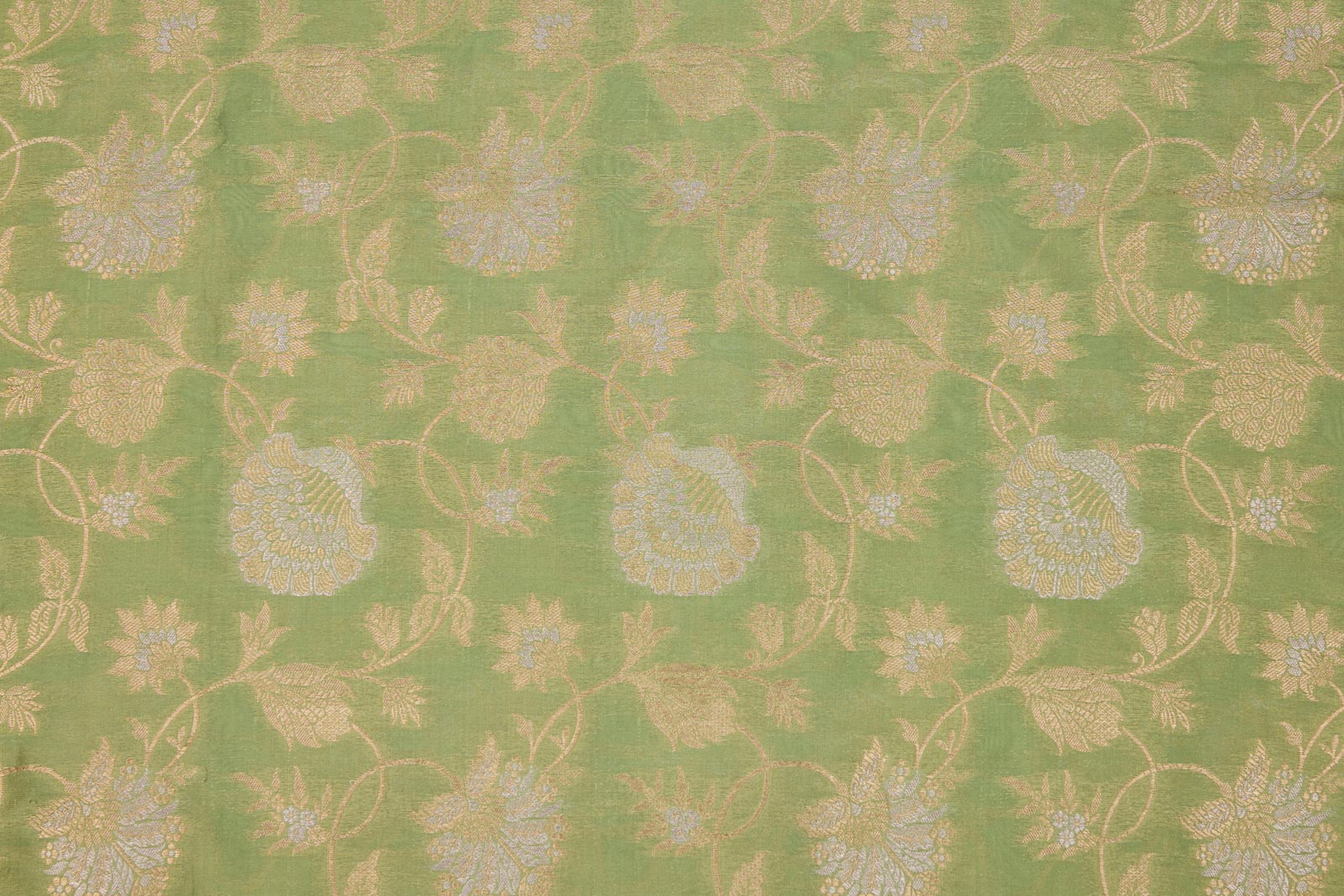 Pista Green Handwoven Banarasi Silk Fabric