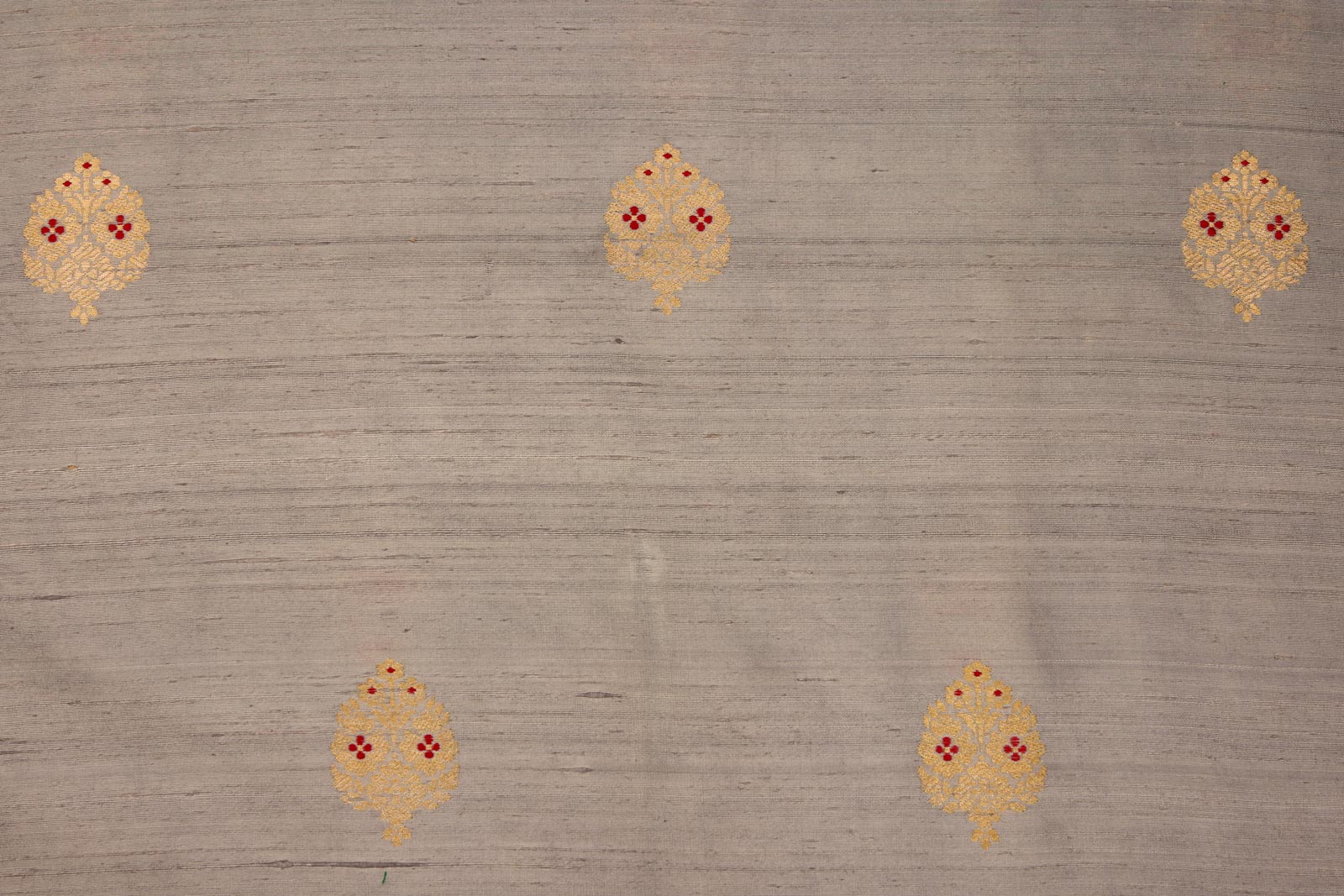 Grey Handwoven Banarasi Raw Silk Fabric