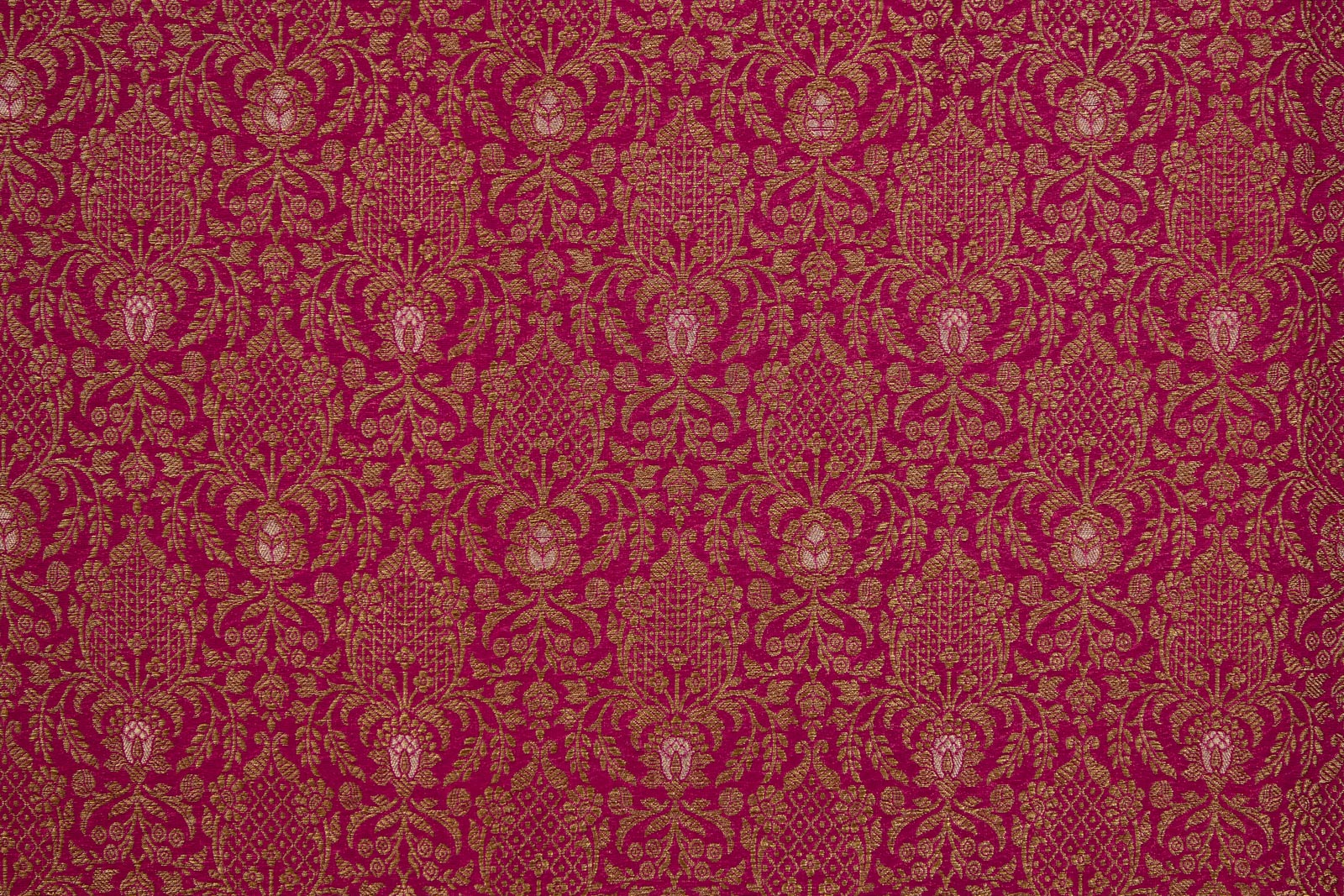 Pink Dual Tone Handwoven Banarasi Brocade Fabric