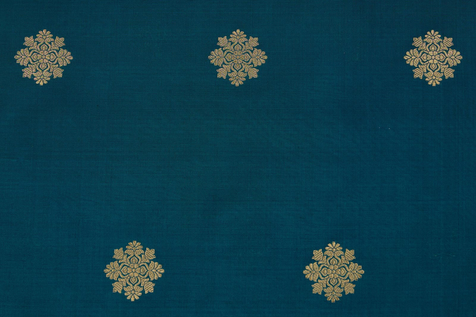 Peacock Blue Handwoven Banarasi Silk Fabric