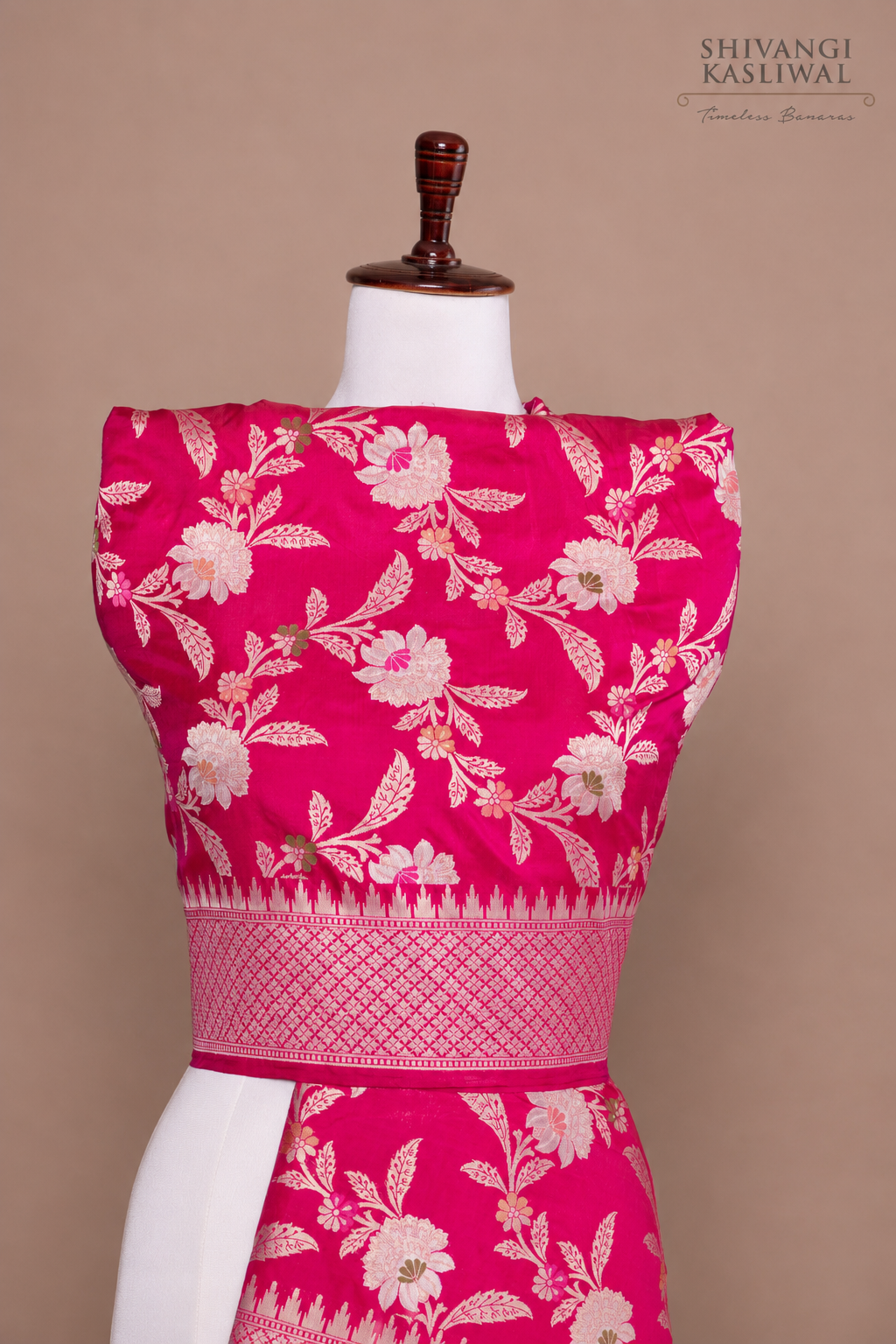 Pink Dual Tone Handwoven Banarasi Silk Dupatta