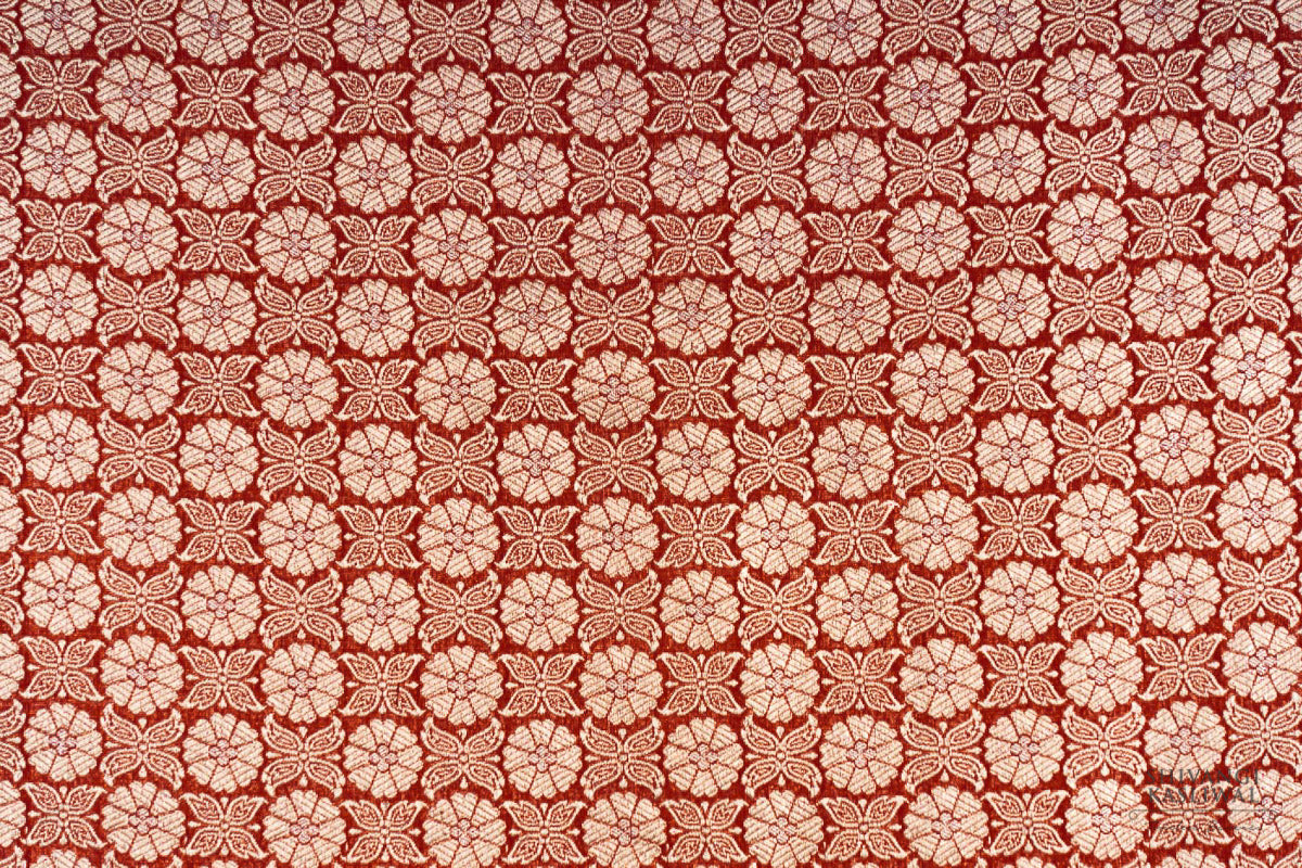 Maroon Handwoven Banarasi Brocade Fabric
