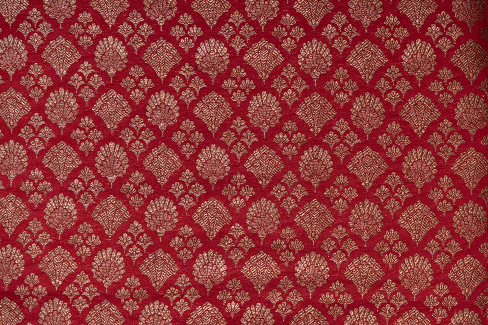 Red Handwoven Banarasi Brocade Fabric