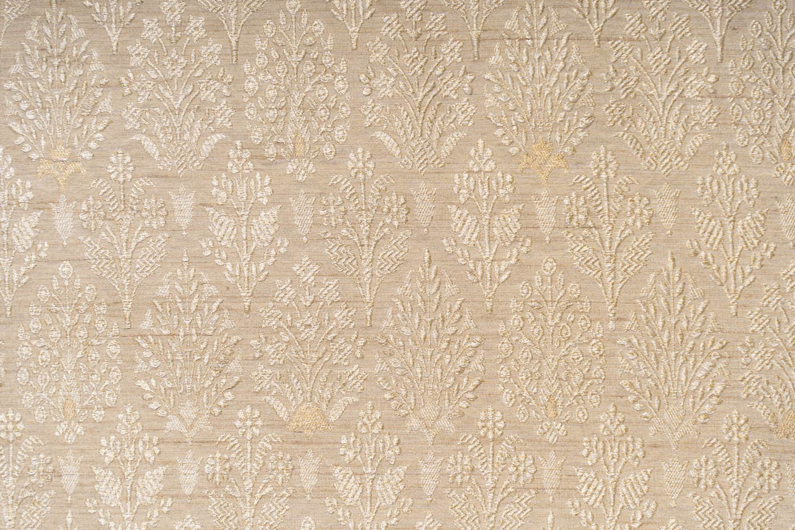 Beige Handwoven Banarasi Tussar Moonga Silk Fabric