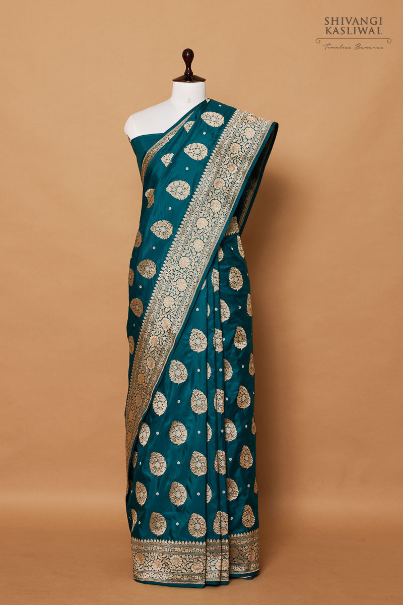 Green Dual Tone Handwoven Banarasi Silk Saree
