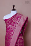 Fuchsia Pink Handwoven Banarasi Moonga Silk Saree