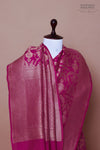 Fuchsia Pink Handwoven Banarasi Moonga Silk Saree
