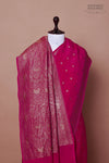 Pink Dual Tone Handwoven Banarasi Crepe Silk Saree