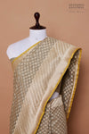 Grey Handwoven Banarasi Kora Cotton Saree