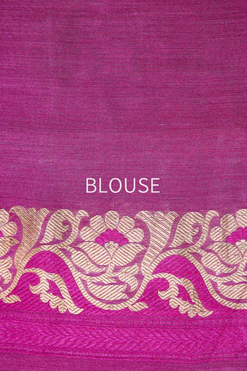 Blue Dual Tone Handwoven Banarasi Dupion Silk Saree