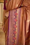 Brown Handwoven Banarasi Kadhua Silk Saree