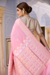 Baby Pink Handwoven Banarasi Kadhua Silk Saree