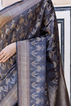 Grey Handwoven Banarasi Silk Saree