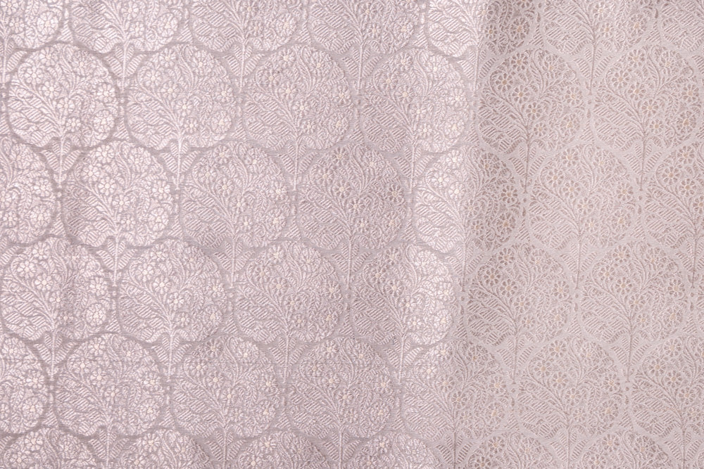 Cream Handwoven Banarasi Brocade Fabric