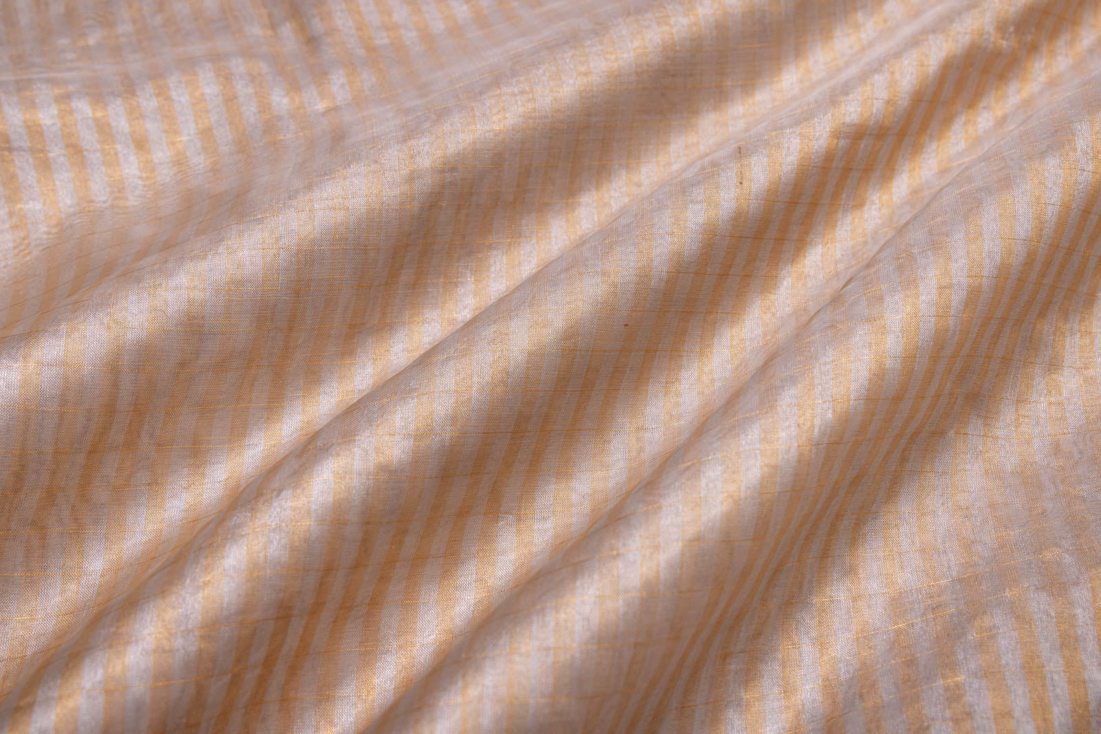 Gold Silver Banarasi Tissue Silk Fabric