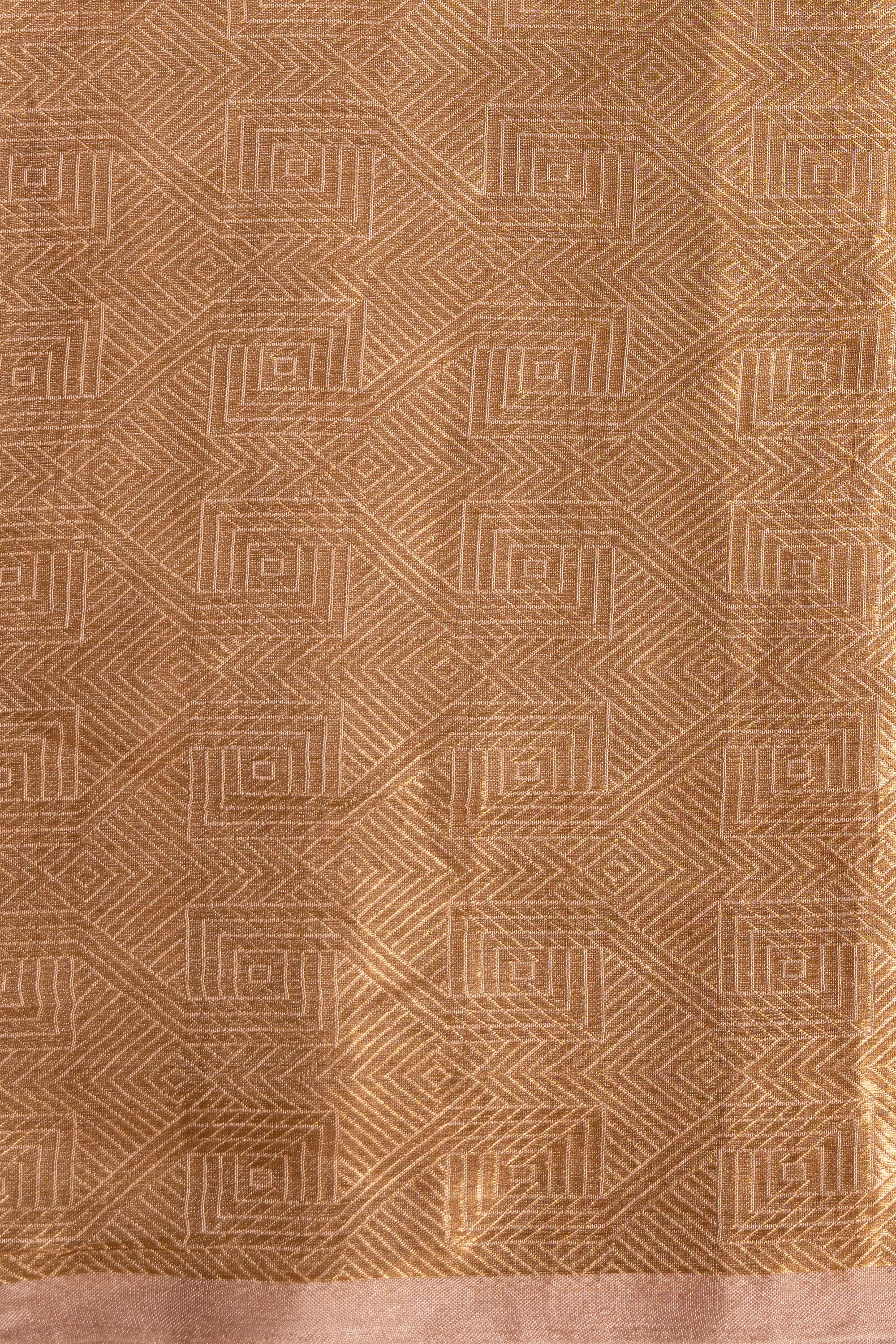Beige Handwoven Banarasi Tissue Silk Saree