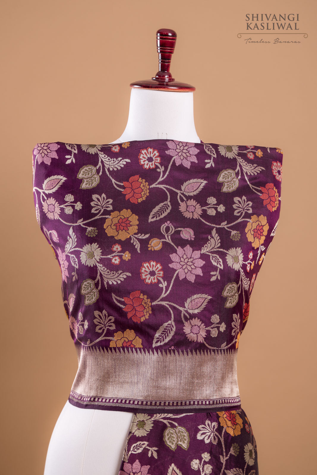 Wine Handwoven Banarasi Silk Dupatta