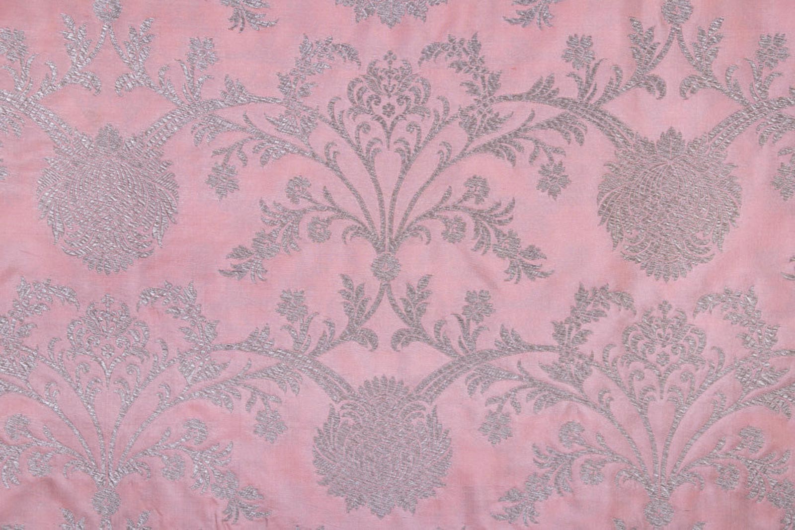 Baby Pink Handwoven Banarasi Silk Fabric