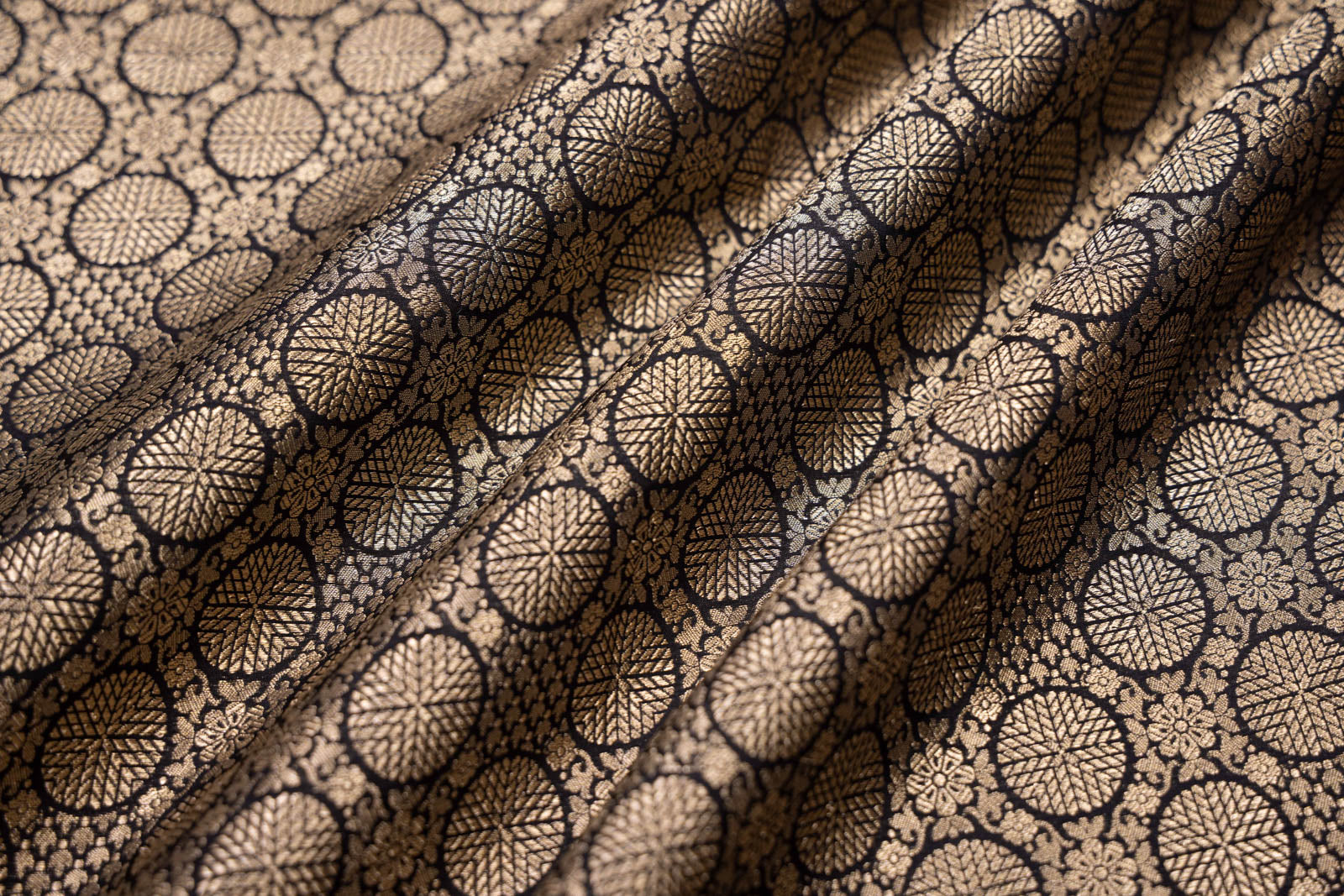 Black Handwoven Banarasi Brocade Fabric
