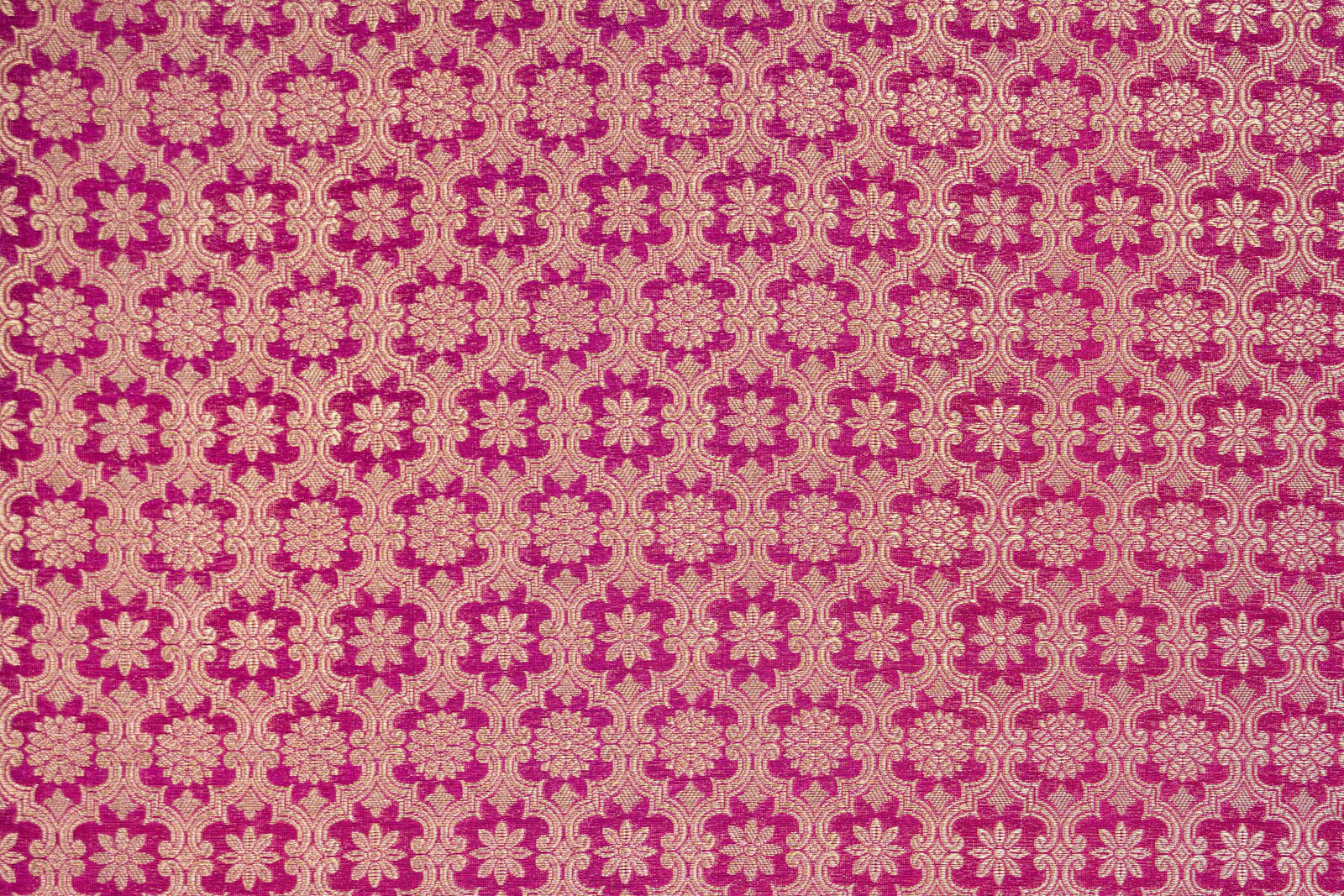 Magenta Pink Handwoven Banarasi Brocade Fabric