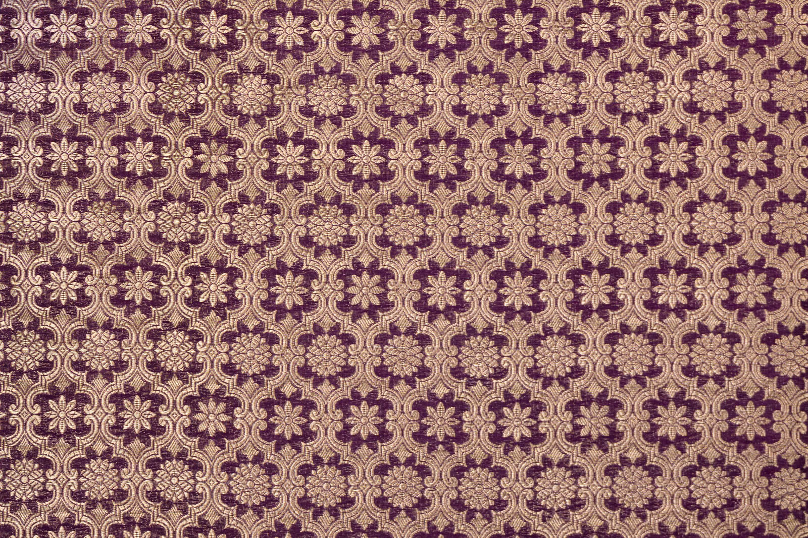 Purple Handwoven Banarasi Brocade Fabric