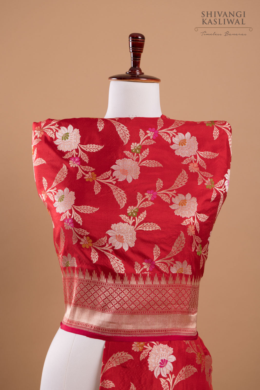 Red Handwoven Banarasi Silk Dupatta