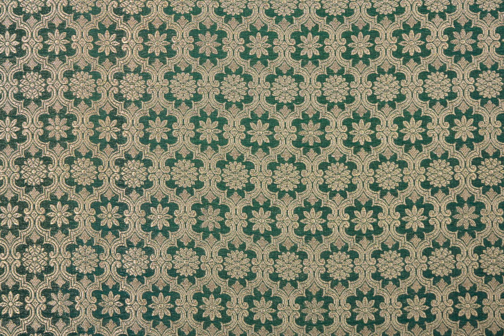 Green Handwoven Banarasi Brocade Fabric