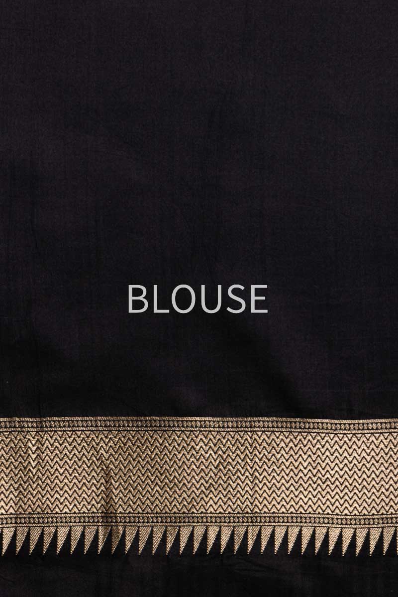 Black Handwoven Banarasi Silk Saree