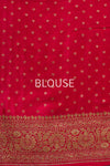 Onion Pink Handwoven Banarasi Crepe Silk Saree
