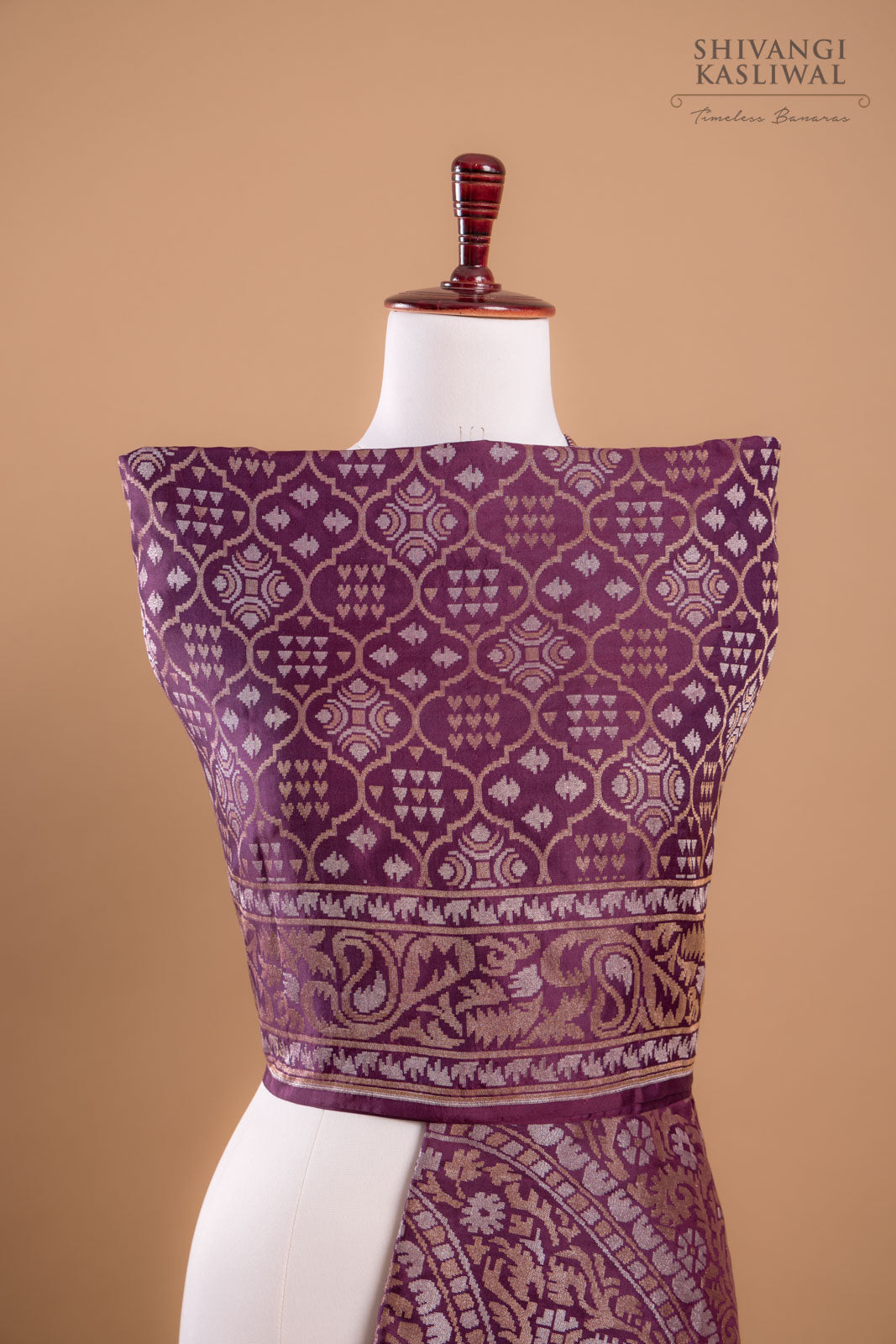 Wine Handwoven Banarasi Silk Dupatta