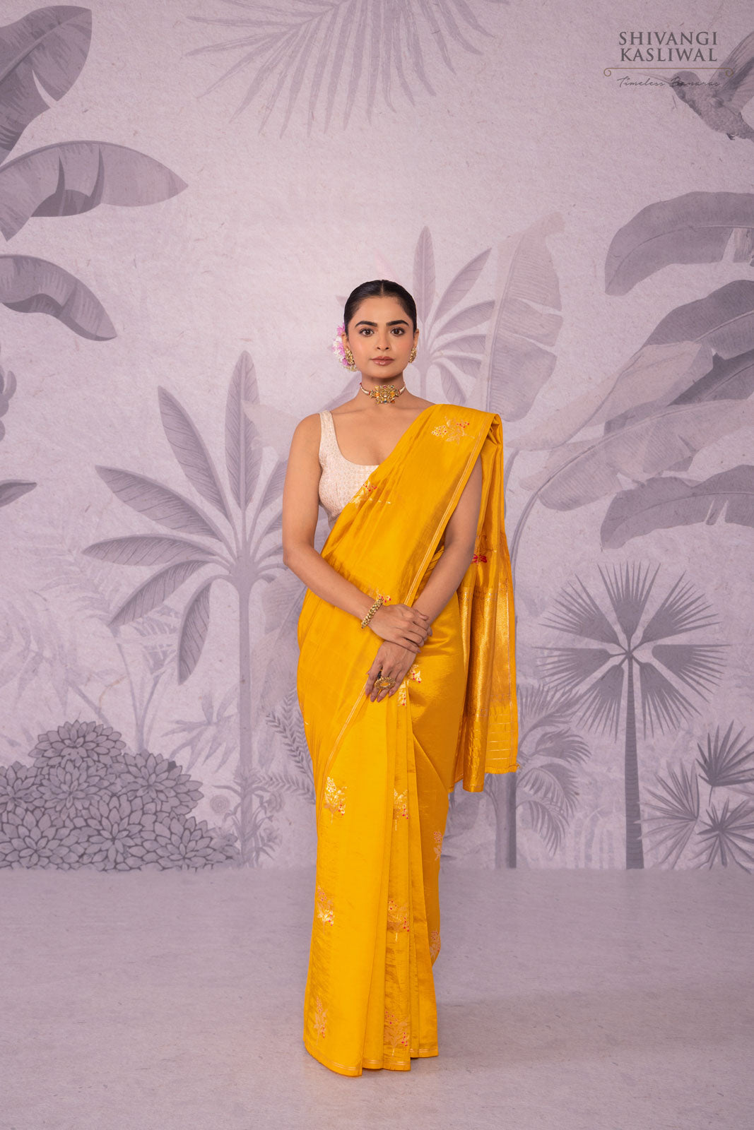 Yellow Handwoven Banarasi Pure Silk Saree
