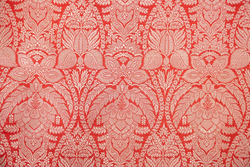 Red Handwoven Banarasi Silk Fabric