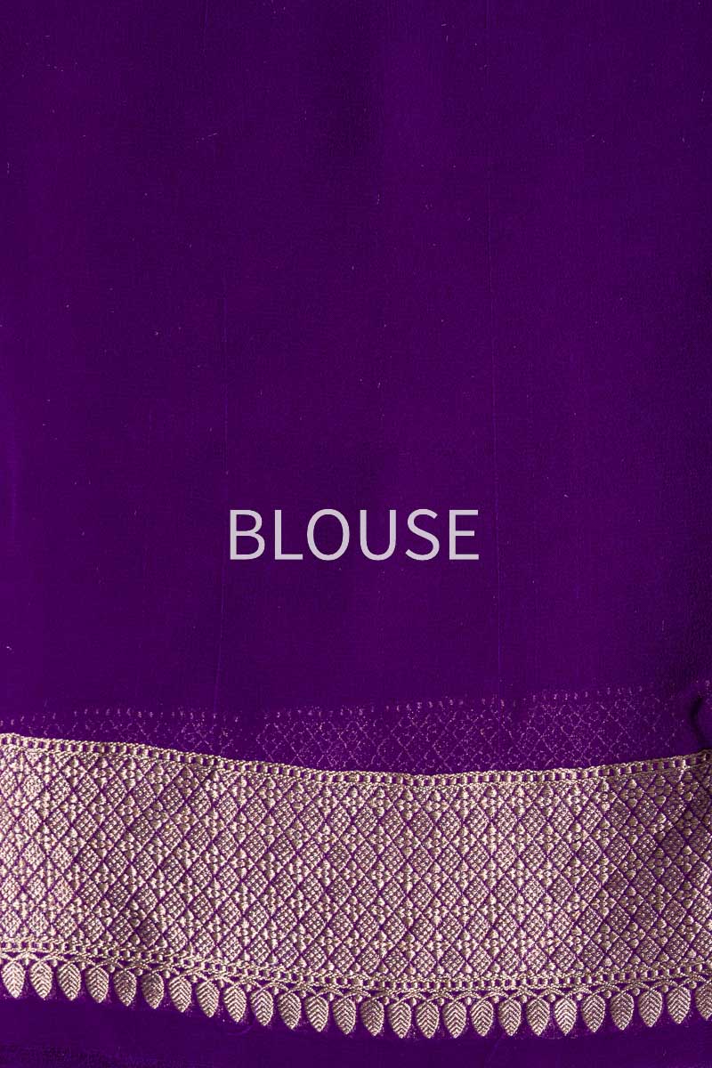 Purple Handwoven Banarasi Georgette Saree