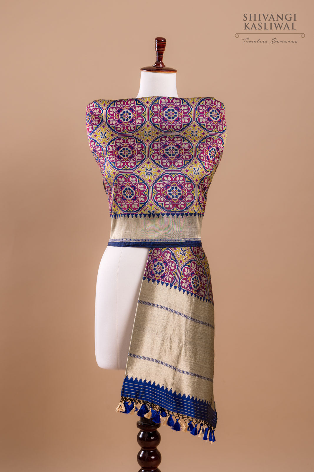 Royal Blue Handwoven Banarasi Silk Dupatta