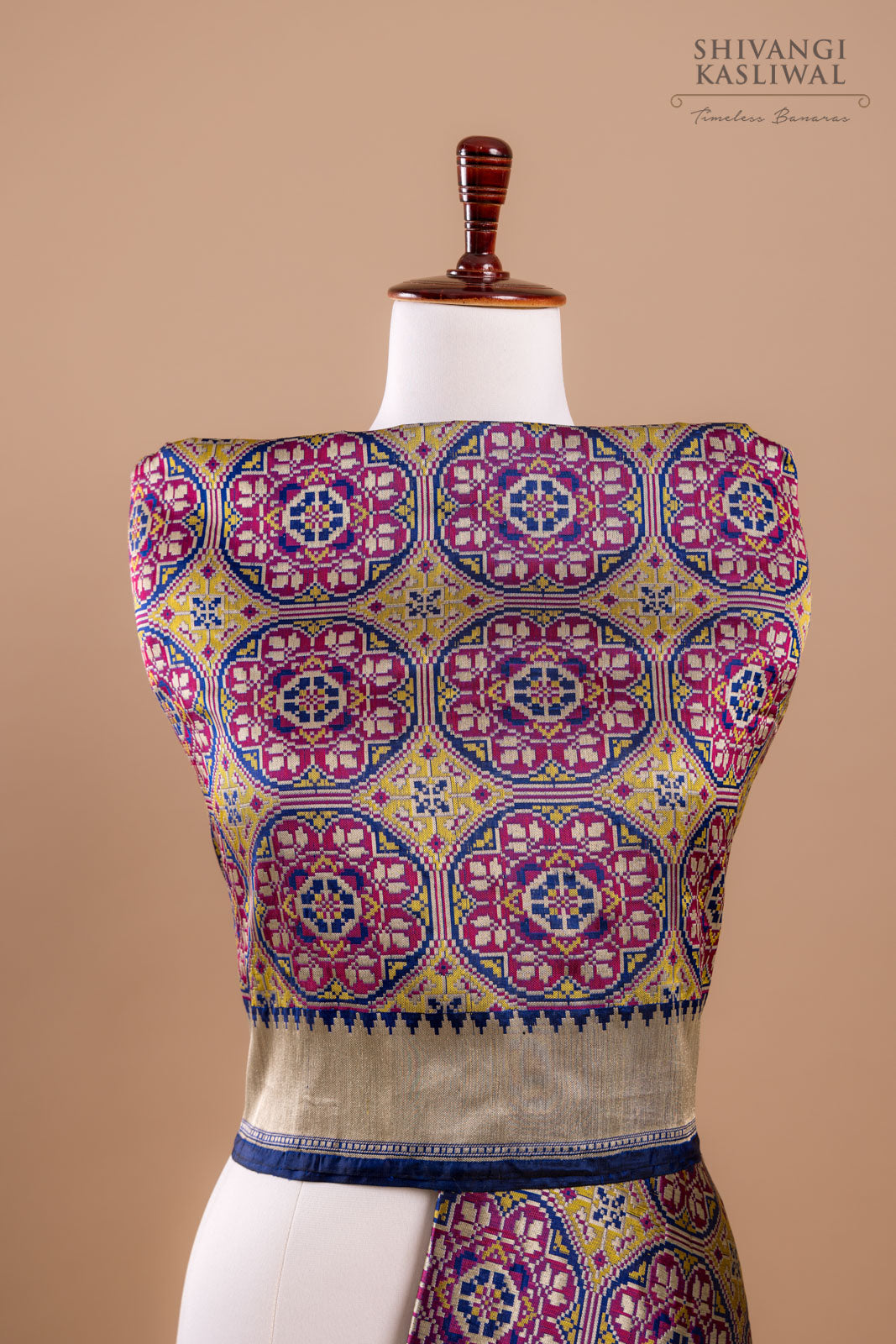 Royal Blue Handwoven Banarasi Silk Dupatta