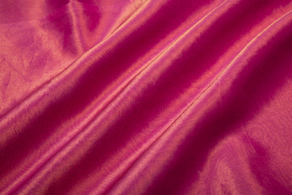 Fuchsia Pink Banarasi Tissue Silk Fabric