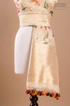 Beige Handwoven Banarasi Silk Dupatta