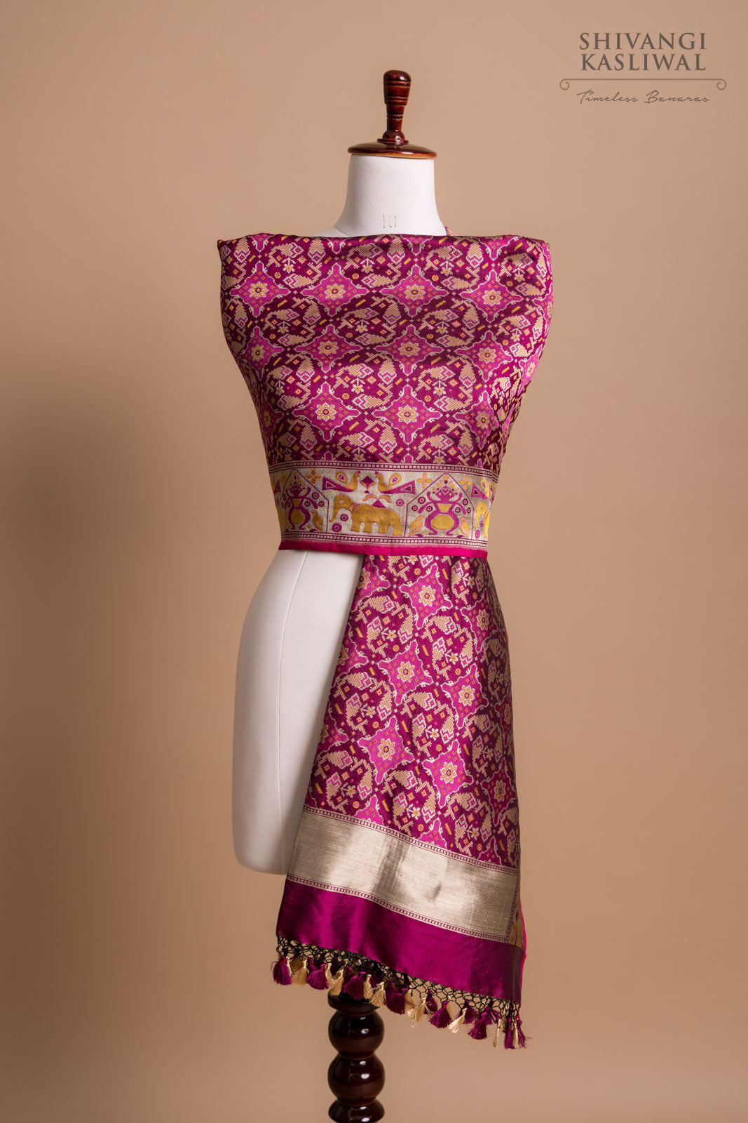 Pink Handwoven Banarasi Silk Dupatta