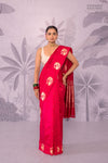 Red Pink Handwoven Banarasi Pure Silk Saree