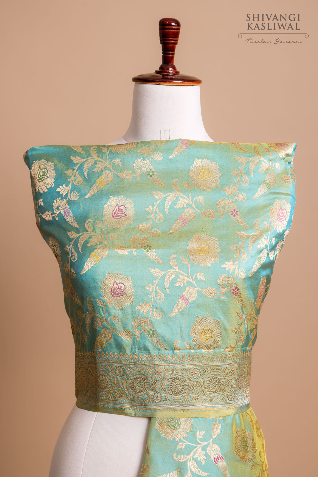 Green Dual Tone Handwoven Banarasi Silk Dupatta