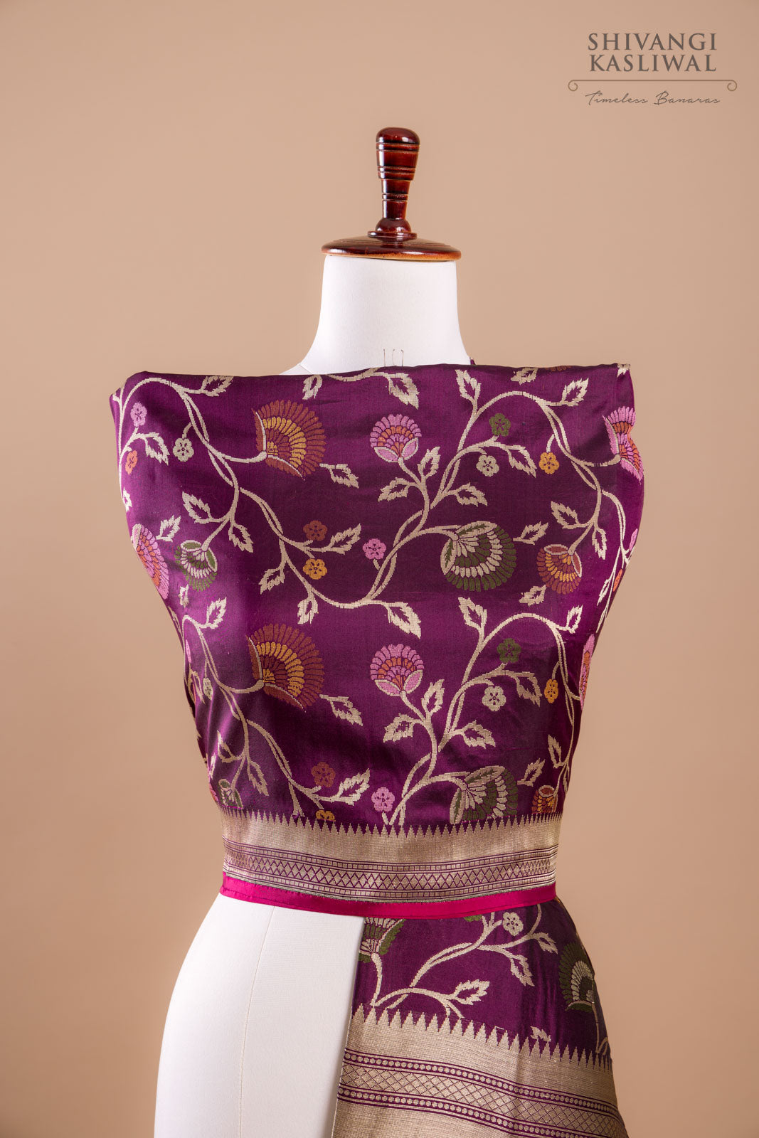 Wine Handwoven Banarasi Silk Dupatta