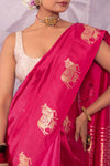 Fuchsia Pink Handwoven Banarasi Pure Silk Saree