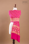 Rani Pink Handwoven Banarasi Georgette Bandhani Dupatta