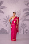 Fuchsia Pink Handwoven Banarasi Pure Silk Saree