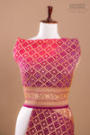 Shaded Pink Handwoven Banarasi Georgette Bandhani Dupatta