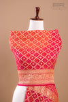 Orange Pink Handwoven Banarasi Georgette Bandhani Dupatta